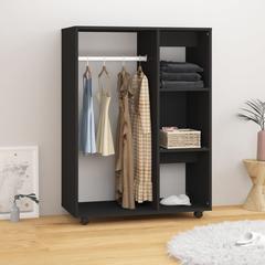vidaXL Engineered Wood Wardrobe (80 x 40 x 110 cm, Black)