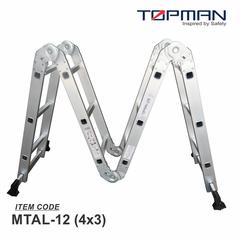 Topman Aluminum Multi-Task 4x3 Ladder, MTAL-12 (180 x 38 x 370 cm)