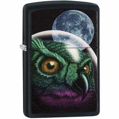 Zippo Space Owl Design Windproof Lighter, 29616 218 (Black Matte)