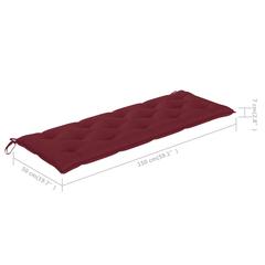 vidaXL Garden Bench Cushion Red 150x50x7 cm Fabric