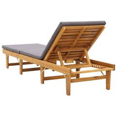 Solid Acacia Wood Folding Sun Lounger W/Cushions vidaXL