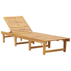 Solid Acacia Wood Folding Sun Lounger W/Cushions vidaXL