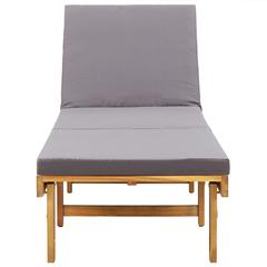 Solid Acacia Wood Folding Sun Lounger W/Cushions vidaXL