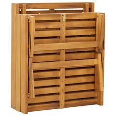 Solid Acacia Wood Folding Sun Lounger W/Cushions vidaXL