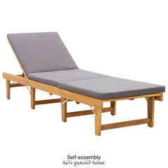 Solid Acacia Wood Folding Sun Lounger W/Cushions vidaXL