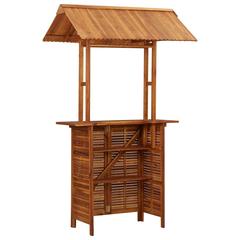 Solid Acacia Wood Bar Table W/Rooftop vidaXL (122 x 106 x 217 cm)