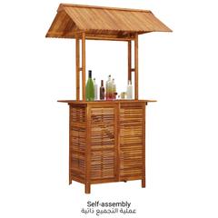 Solid Acacia Wood Bar Table W/Rooftop vidaXL (122 x 106 x 217 cm)