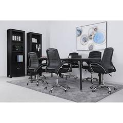 Pan Emirates Hobson Conference Table (Dark Walnut & Black)