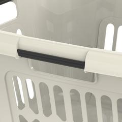 Cosmoplast Oval Plastic Laundry Basket (40 L, Off White)