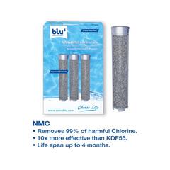 Blu NMC Refill Cartridge For Ionic Shower Filter Handheld (12.1 x 5.2 x 29.6 cm,3 Pc.)