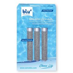 Blu NMC Refill Cartridge For Ionic Shower Filter Handheld (12.1 x 5.2 x 29.6 cm,3 Pc.)