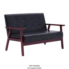 vidaXL 2-Seater Sofa Black Faux Leather