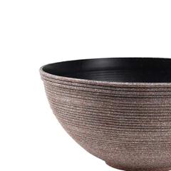 Plastic Flower Pot W/Plate, KD5532Pl+170 (Brown, 35 x 16 cm)