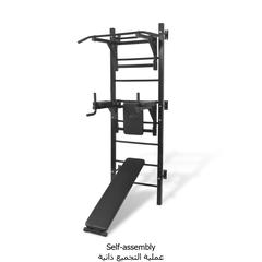 vidaXL Wall-mounted Multi-functional Fitness Power Tower Black