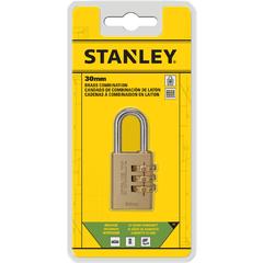 Stanley Brass 3-Dial Combination Padlock (30 mm)