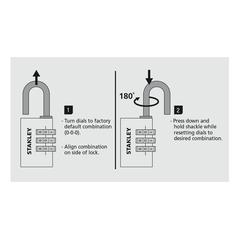 Stanley Brass 3-Dial Combination Padlock (30 mm)