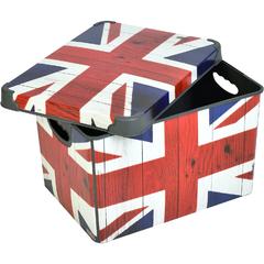 Kreher London UK Flag Plastic Storage Box W/Handles (22 L, 39 x 29 x 23 cm)