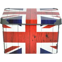 Kreher London UK Flag Plastic Storage Box W/Handles (22 L, 39 x 29 x 23 cm)