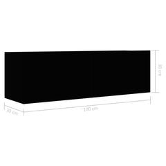 vidaXL Engineered Wood Wall-Mounted TV Cabinet (100 x 30 x 30 cm, Black)