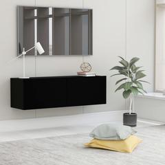 vidaXL Engineered Wood Wall-Mounted TV Cabinet (100 x 30 x 30 cm, Black)