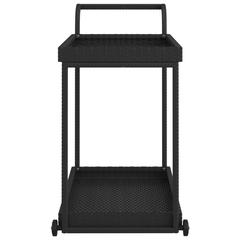 vidaXL Poly Rattan Serving Trolley (100 x 45 x 83 cm, Black)