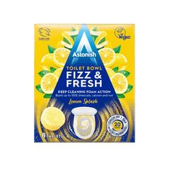 Astonish Fizz & Fresh Toilet Bowl Cleaner Tab W/Foam Action (Lemon Splash, 8 Tablets)