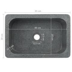 vidaXL Sink 45x30x15 cm Riverstone Black