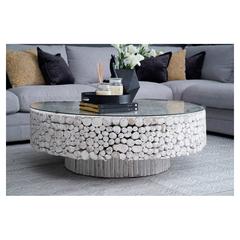 Pan Emirates Rozzelli Wood & Glass Coffee Table (120 x 120 x 40 cm)