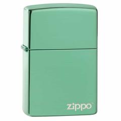 Zippo Classic Zippo Logo Windproof Lighter, 28129ZL (High Polish Green)