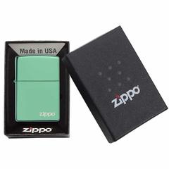 Zippo Classic Zippo Logo Windproof Lighter, 28129ZL (High Polish Green)