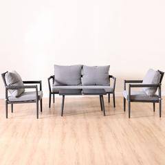 New Waves 4-Seater Steel Sofa Set W/Cushions Danube Home