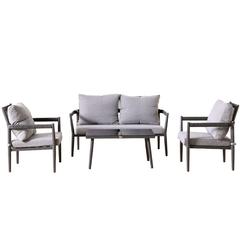 New Waves 4-Seater Steel Sofa Set W/Cushions Danube Home