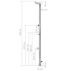 vidaXL Stainless Steel Garden Shower (220 cm)