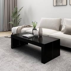 vidaXL Coffee Table Black Engineered Wood (110 x 50 x 35 cm)