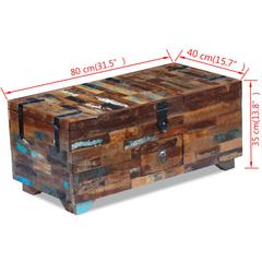 صندوق طاولة قهوة صندوق خشب صلب معالج 80x40x35 سم فيدا إكس إل