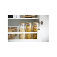 Little Storage Co Tall Bamboo & Glass Storage Jar (1.25 L)