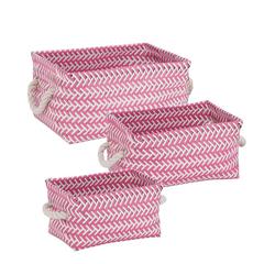 Honey-Can-Do Zig-zag Nesting Baskets (Hot Pink, Set of 3)