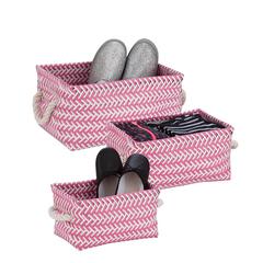 Honey-Can-Do Zig-zag Nesting Baskets (Hot Pink, Set of 3)