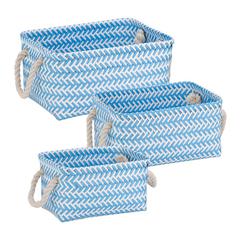 Honey-Can-Do Zigzag Nesting Baskets (Set of 3, Blue)