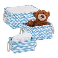 Honey-Can-Do Zigzag Nesting Baskets (Set of 3, Blue)