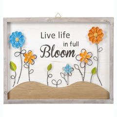 Living Space Wooden Wall Art with Flowers
