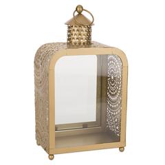 Living Space Decorative Metal Lantern (17.5 x 11 x 28 cm, Gold)