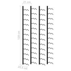 vidaXL Wall-mounted Beverage Racks for 48 Bottles 2 pcs Black Iron