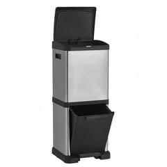 Wilko Recycling Bin (34 L, Grey & Black)