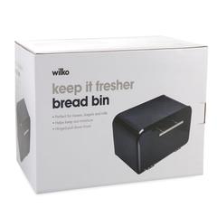 Wilko Bread Bin (35 x 24 x 21 cm, Black)