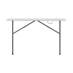 Cosmoplast Plastic Folding Picnic Table W/Steel Legs (White, 122 x 61 x 74cm)