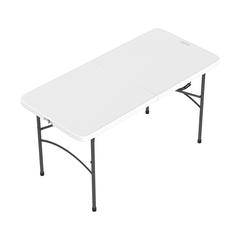 Cosmoplast Plastic Folding Picnic Table W/Steel Legs (White, 122 x 61 x 74cm)