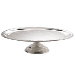 Homeworks Iron Round Cake Plate With Base (32 cm, Silver)