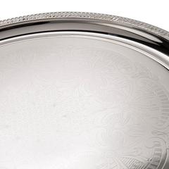 Homeworks Iron Round Cake Plate With Base (32 cm, Silver)