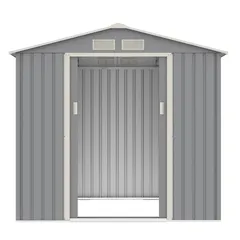 Galvanized Metal Shed (213 x 127 x 195 cm)
